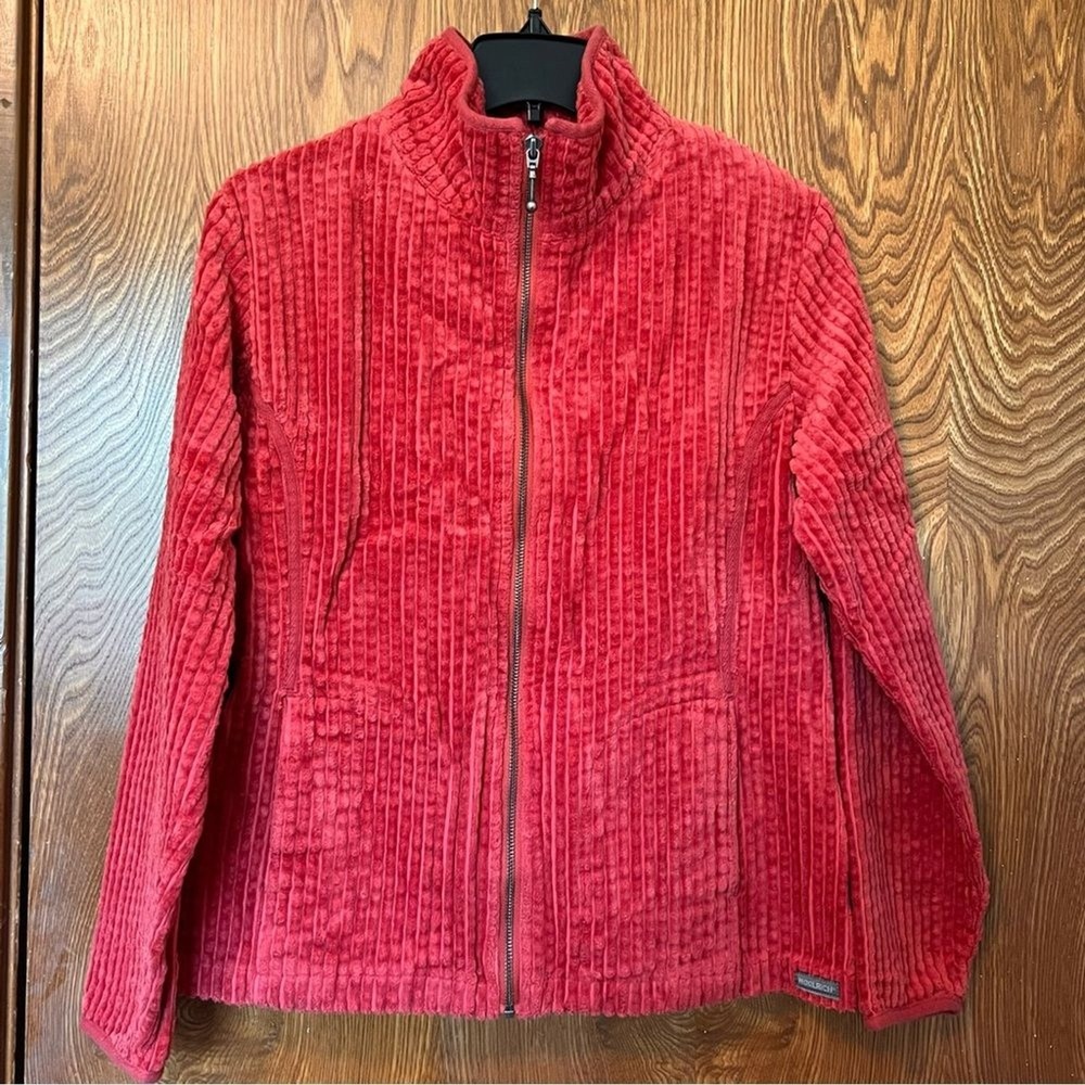 Vtg Woolrich Corduroy Full Zip Jacket Preppy Minimalist Capsule Outdoor Size M